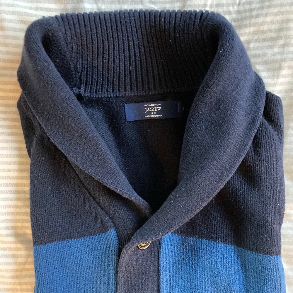 J.Crew Factory Colorblock Shawl-Collar Cardigan